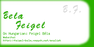 bela feigel business card